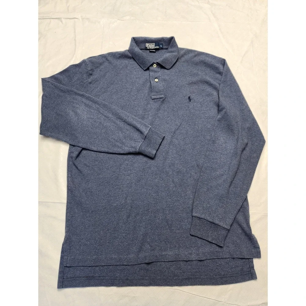 Polo By Ralph Lauren Polo Shirt Mens Large Blue Long Sleeve Cotton Pony Logo